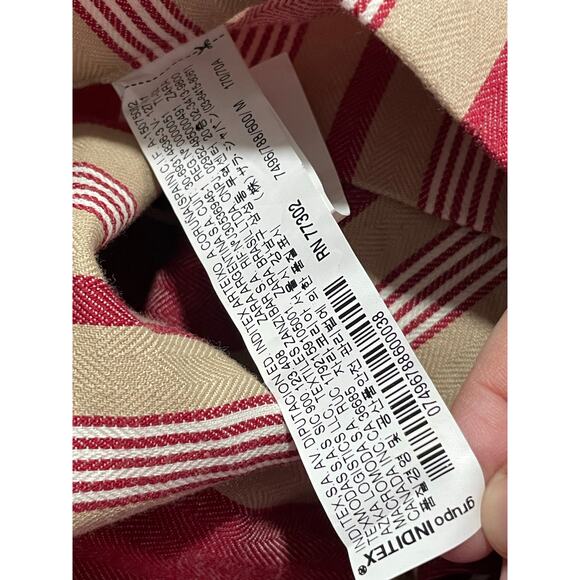 NWT Zara Woman Circle Skirt Knee Length Womens Sz Medium Pockets Stripes Red Tan - Picture 12 of 12